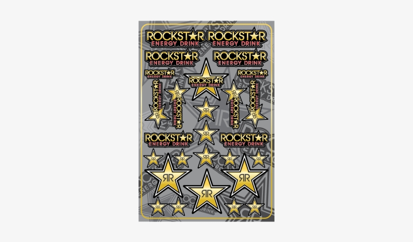 Rockstar Energy Decals Large Pack - Fx Rockstar Energy Gold Chrome Sticker Sheet, transparent png #3757477
