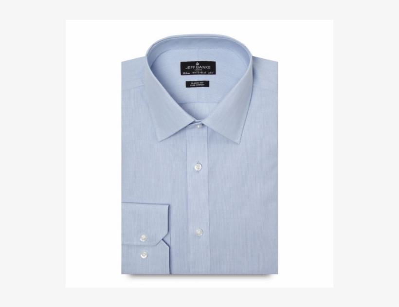 Jeff Banks White And Blue Fine Stripe - Blue, transparent png #3758006