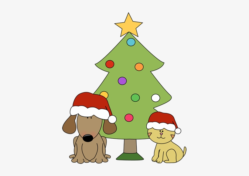 Holiday Pet Safety Tips » Christmas Dog Cat And Tree - Christmas Tree Cat And Dog, transparent png #3758239