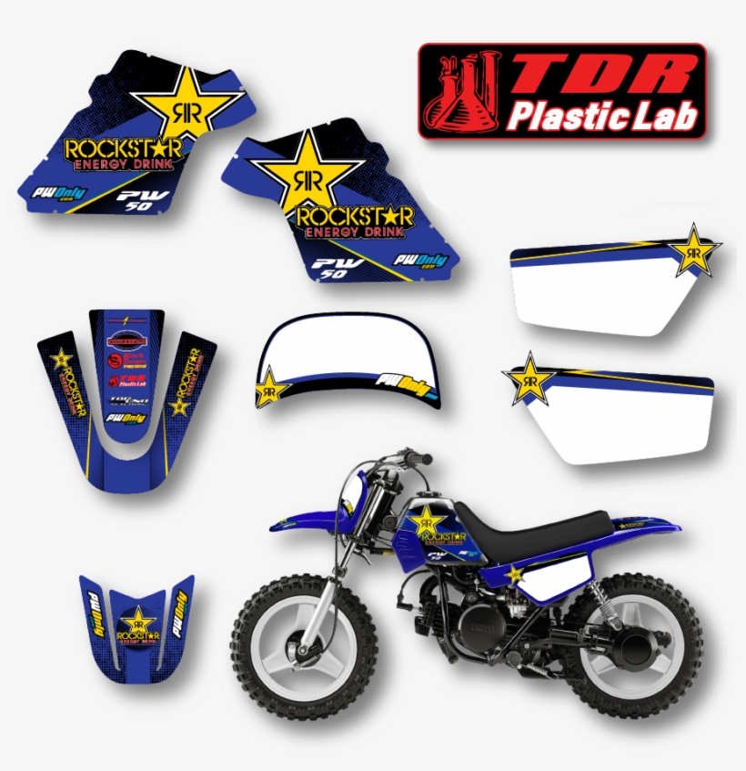 Yamaha Pw50 Rockstar Ii Blue Graphics - Pw 50 Graphics, transparent png #3758337