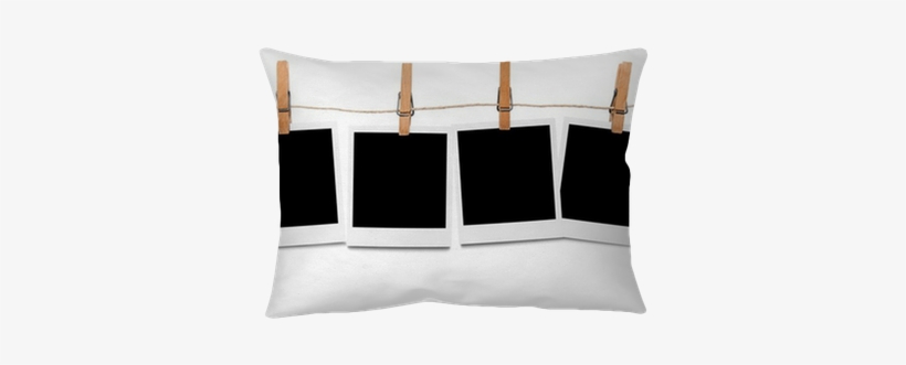 Blank Polaroid Photo Frames On Line Pillow Cover • - Photography, transparent png #3759426