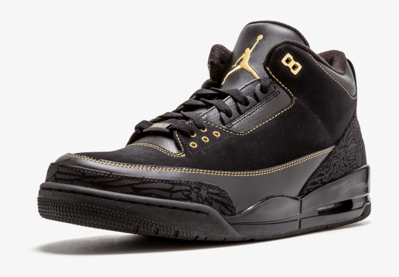 Black Nubuck And Leather, Gold Contrast Stitching, - Nike Air Jordan Vii, transparent png #3759534