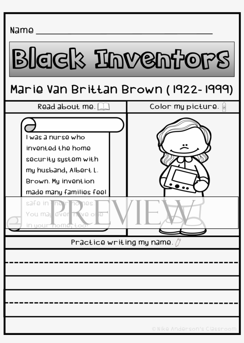 Marie Van Brittain Brown African American Inventor - African Americans, transparent png #3759581