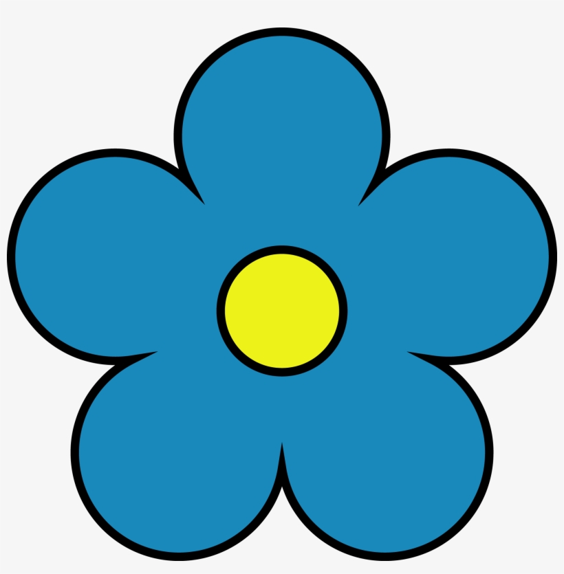 Outside Dark Blue Inside Yellow Flower Png Clipart - Blue Flower Png Clipart - Free Transparent PNG Download - PNGkey