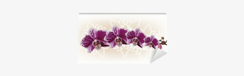 Stripe With Dark Pink Orchid Flowers Wall Mural • Pixers® - Orchids, transparent png #3760255