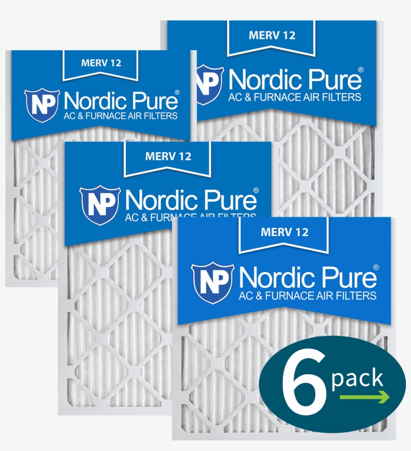 Nordic Pure Merv 12 Pleated Furnace Filter 20x20x1 - Nordic Pure 20x25x1 Merv 12 Ac Furnace Air Filters, transparent png #3761752