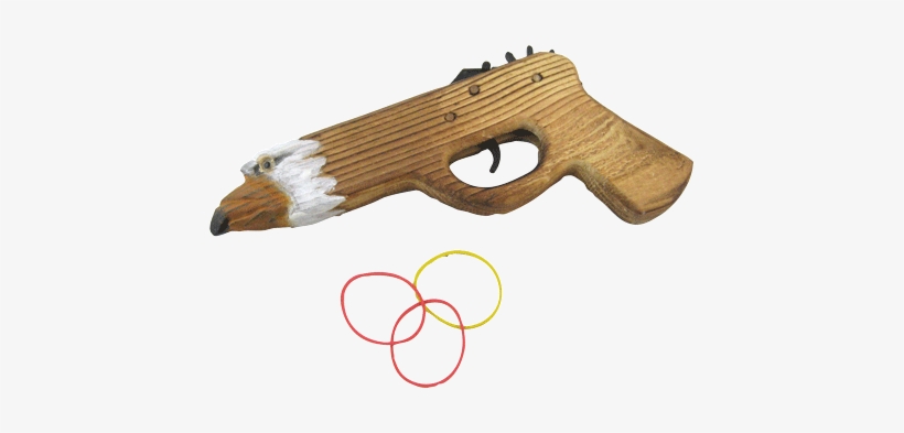 Wood Eagle Rubberband Gun 8"l 6 Pc Min - Trigger, transparent png #3762325