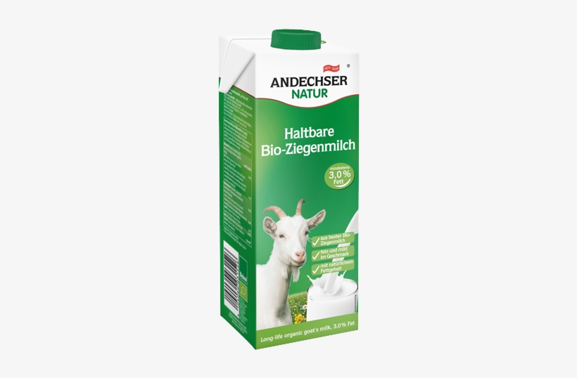 Andechser Natur Bio Haltbare Ziegenmilch 3,0% 1l, transparent png #3764228