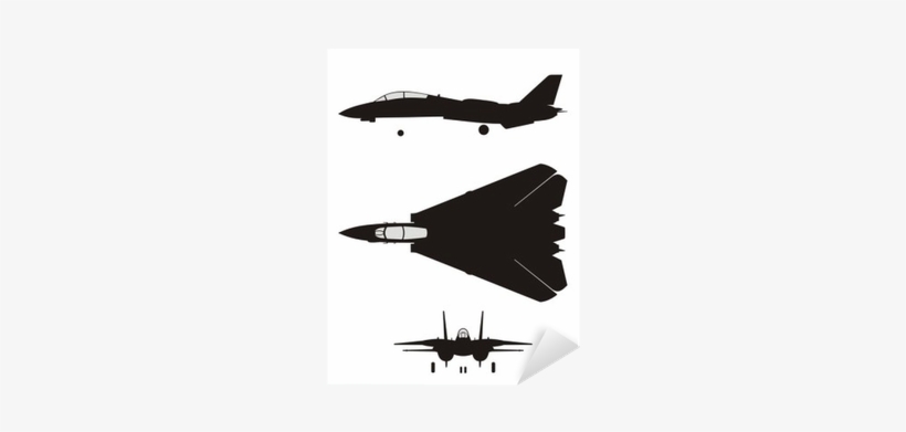 Silhouette Illustration Of Jet Fighter F 18 Sticker - Mcdonnell Douglas F-15 Eagle, transparent png #3764414