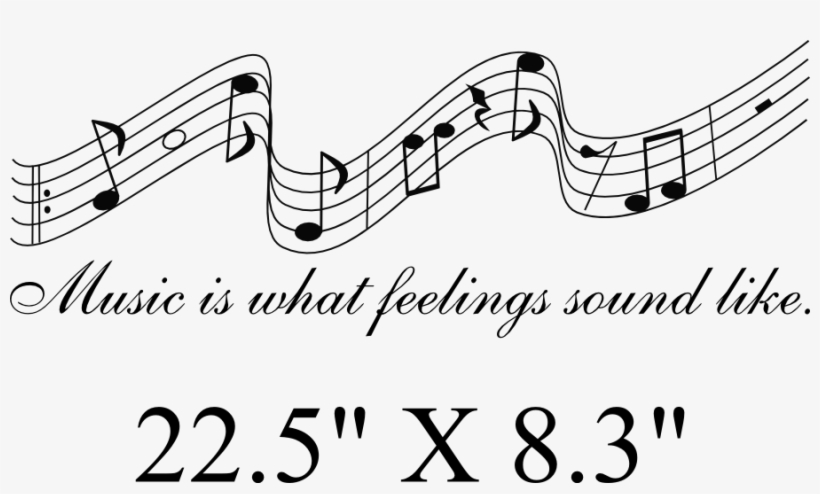 Music Notes Words Lettering Quote Wall Art Vinyl Decal - Music Notes Clipart Png, transparent png #3764895