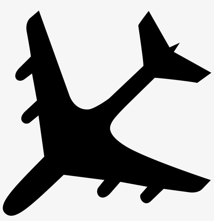 Open - Airplane Black, transparent png #3765052