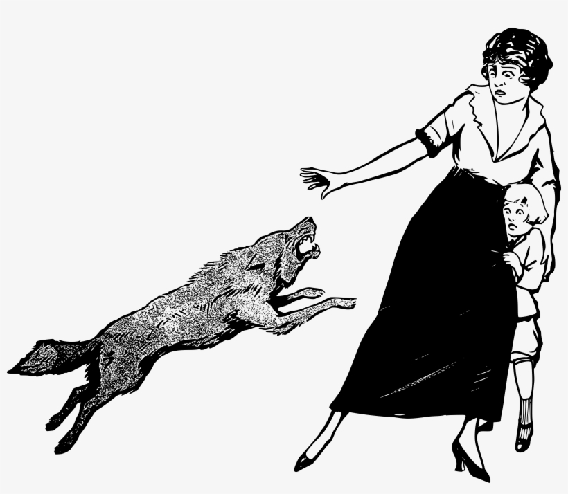 Scary Dog Jumps Clip Stock - Scary Dog Black And White, transparent png #3766106