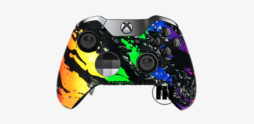 Rainbow Splatter Elite Xbox One Controller - Microsoft Xbox Elite Wireless Controller Gamepad -, transparent png #3766575