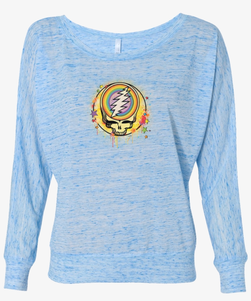 A Light Blue Women's Off The Shoulder Long Sleeve Shirt, - Shirt, transparent png #3766994