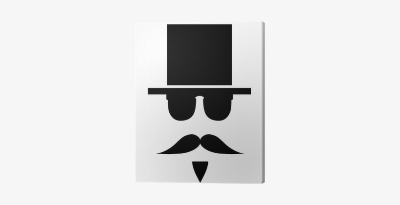 Icon Gentleman With Hat And Mustache Canvas Print • - Photography, transparent png #3767500