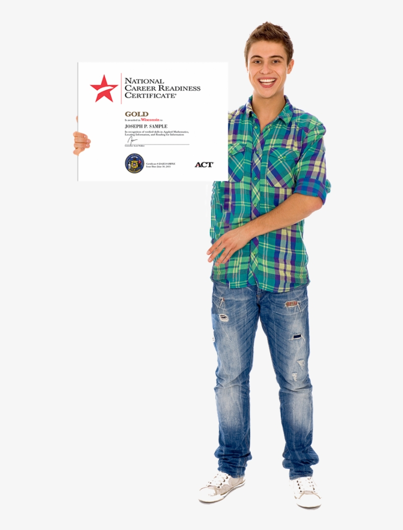 Ncrc Boy Holding Sign - National Career Readiness Certificate, transparent png #3768373