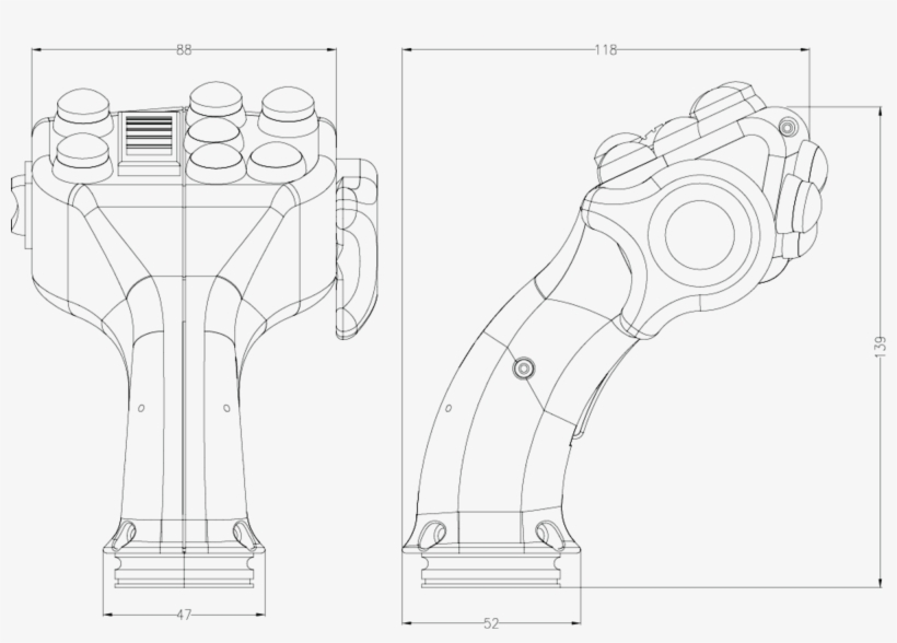 This Handle Is Also Available With A Hand Rest For - Technical Drawing, transparent png #3768918