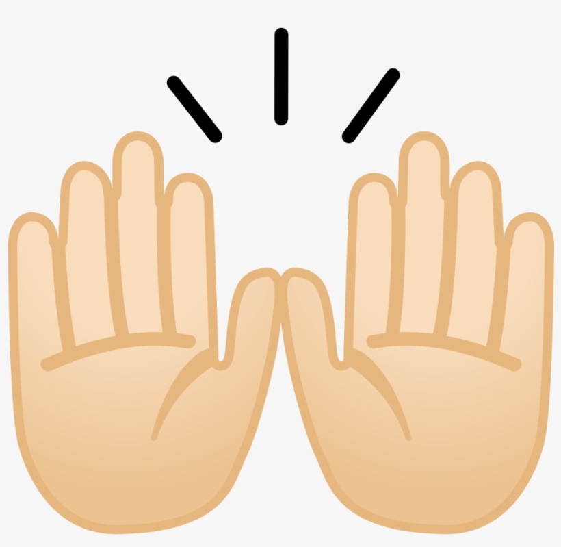 Raising Hands Light Skin Tone Icon Noto Emoji People - Emoji De Mãos Para Cima, transparent png #3769656