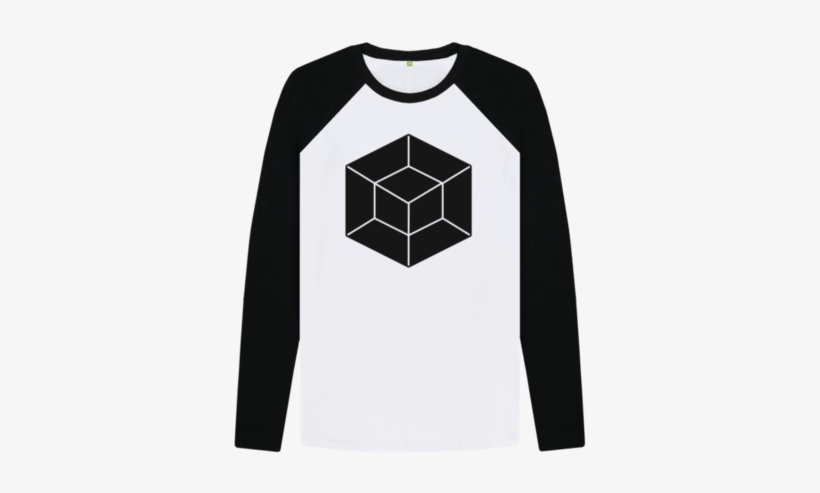 Mens Black Tesseract Baseball Tee - Sleeve, transparent png #3770292