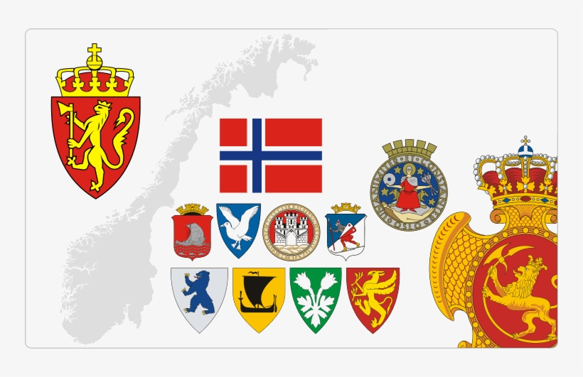 Norway Clipart Norwegian Flag - Oslo Coat Of Arms Large Wall Clock, transparent png #3770721