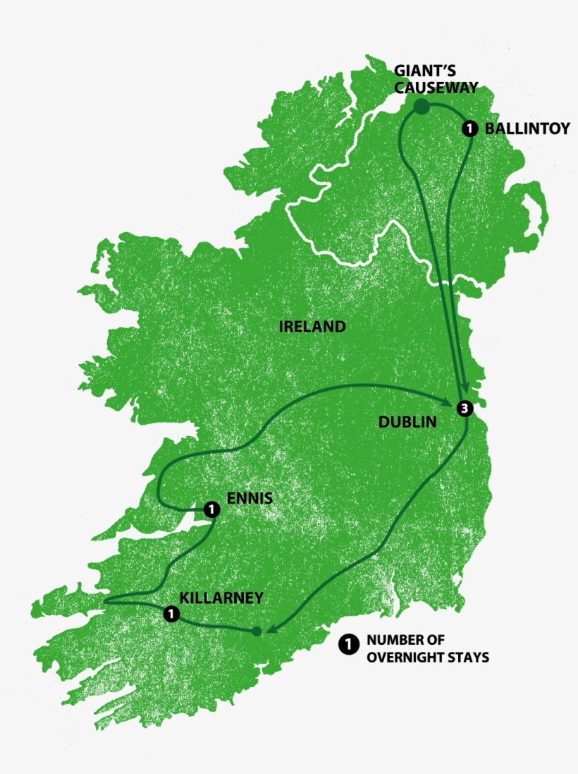 Itinerary - Giants Causeway On A Map, transparent png #3770975