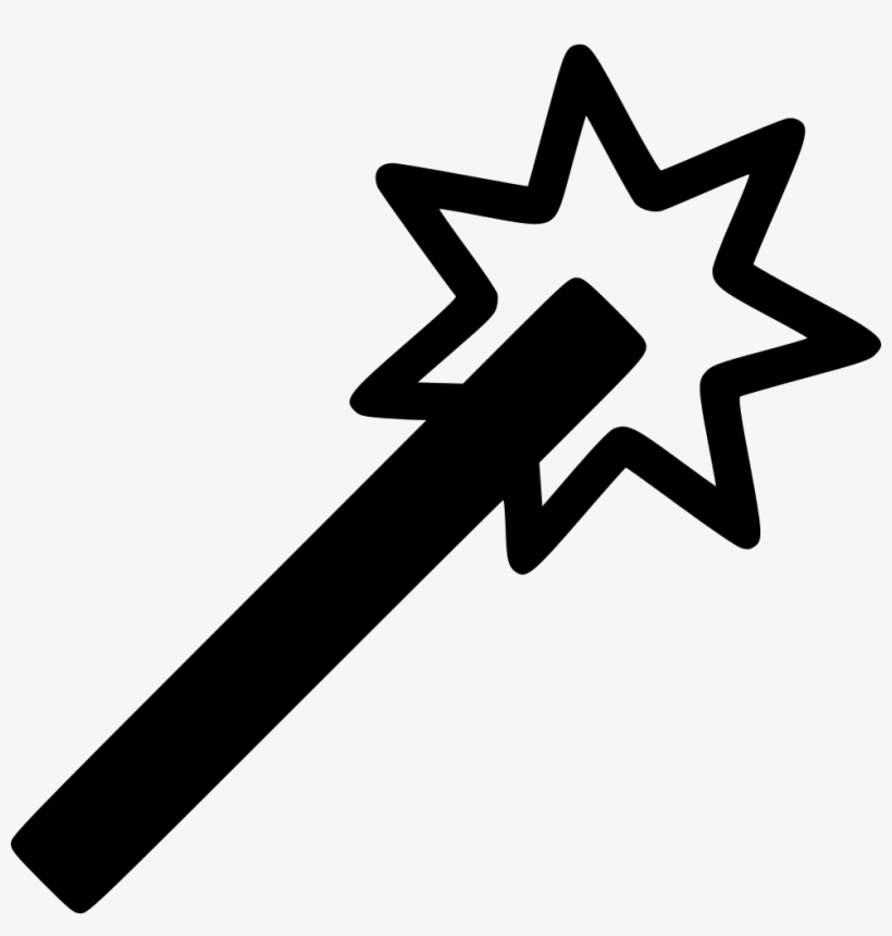 Magic Wand Tool Graphic Select Comments - Black And White Wand Icon, transparent png #3771171
