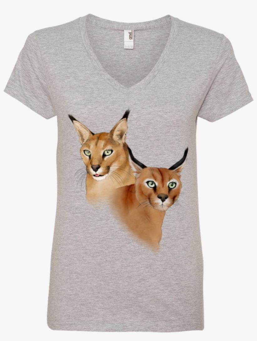 Chaos And Cyrus Caracal Color 88vl Anvil Ladies' V - T-shirt, transparent png #3772301