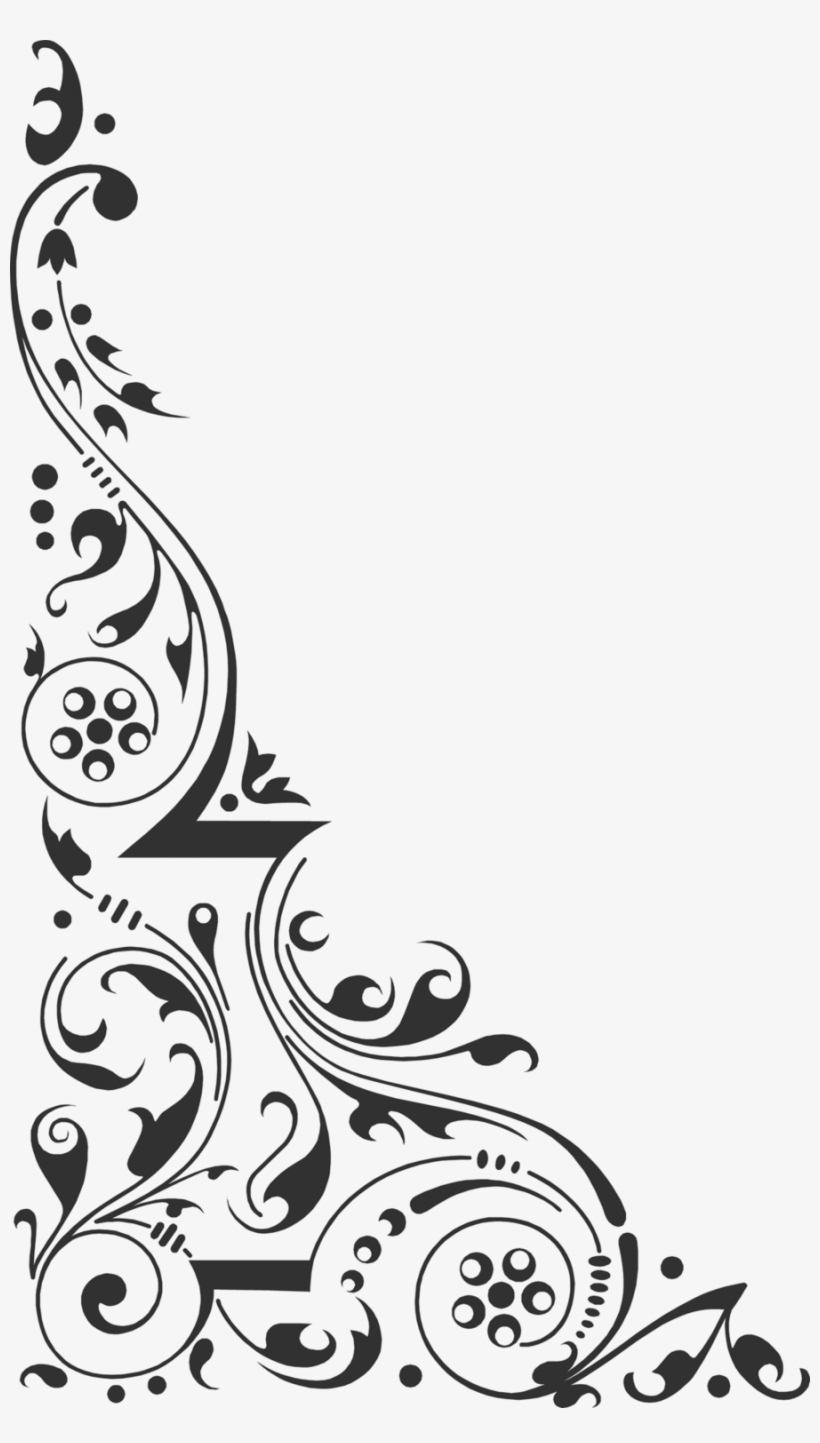 Corner Design Clipart Clip Art - Black & White Corner Design Hd, transparent png #3773219