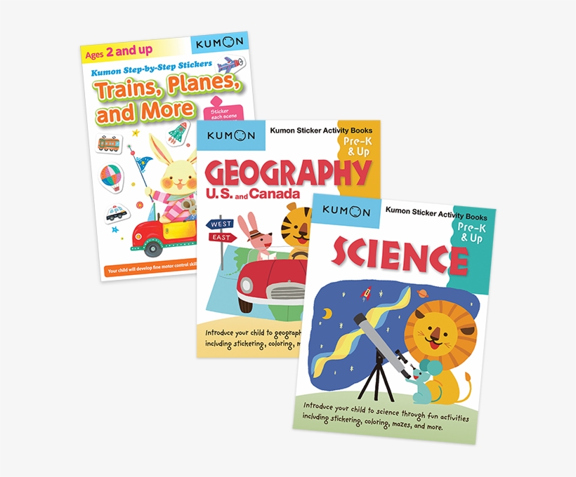 Kumon - Sticker Workbooks - Trains, Planes, And More, transparent png #3773665