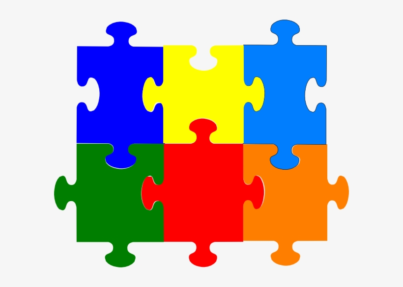 Jigsaw Puzzle Pieces Clip Art Picture - Blank Puzzle Pieces Colored, transparent png #3773766