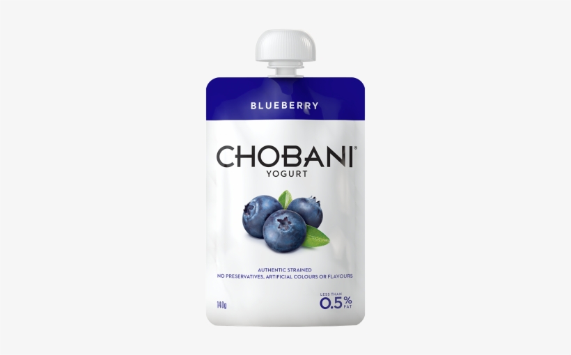 Chobani 140g Pouch 0% Blueberry - Chobani Yogurt, Greek, Non-fat, Vanilla Blended - 80, transparent png #3774514