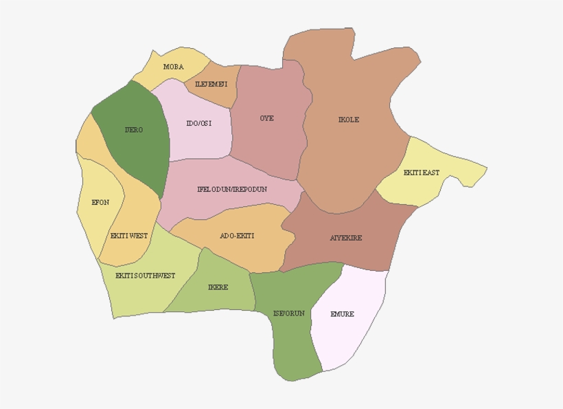 Map Of Ekiti State Ekiti Lg Polls - Map Of Ekiti State Nigeria - Free Transparent Png Download  - Pngkey