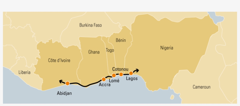 From Abidjan In The Ivory Coast To Lagos In Nigeria, - Country Between Togo And Ivory Coast, transparent png #3775095