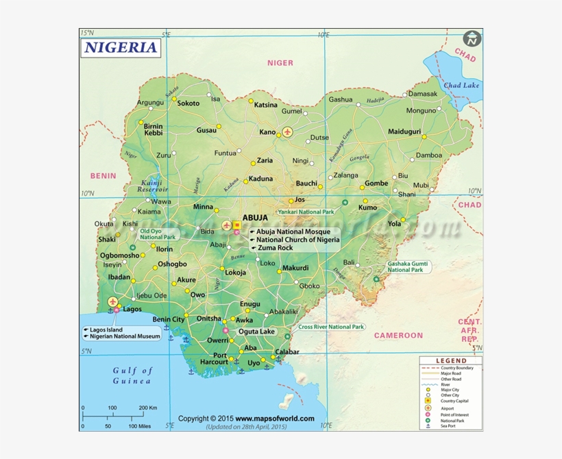 Map Of Nigeria Showing The Position Of Owerri - Zuma Rock Map, transparent png #3775134