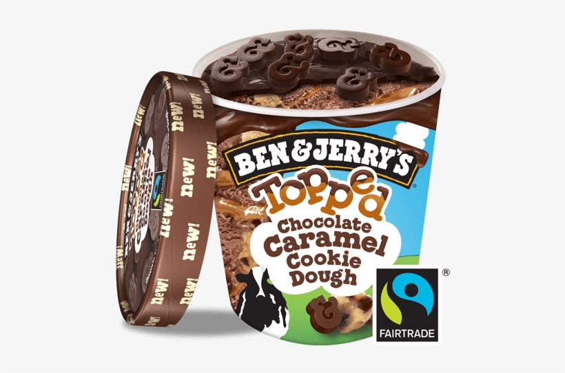 Ben & Jerry's Topped Chocolate Caramel Cookie Dough - Ben And Jerry's Pretzel Palooza, transparent png #3775646