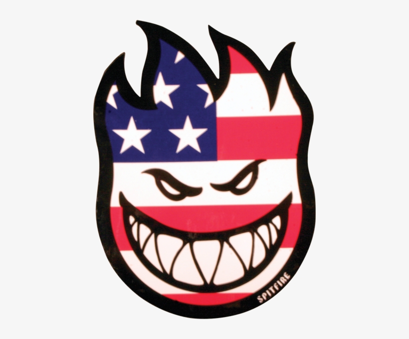 Spitfire Flaghead Med Decal - Spitfire Skateboard, transparent png #3777047