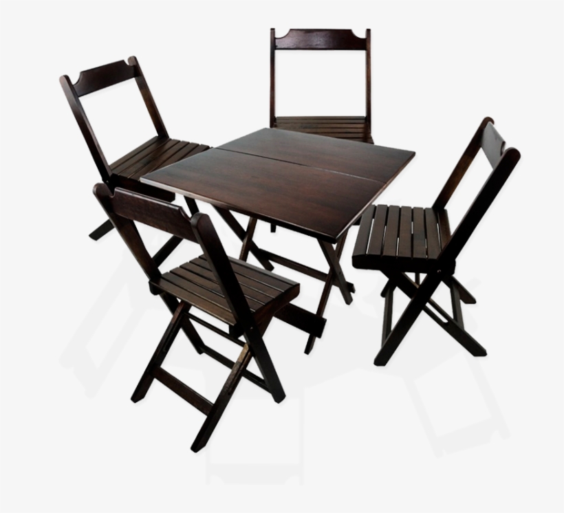 Jogo De Mesa 4 Cadeiras Madeira 70 X 70 Cm Dobráveis - Mesas E Cadeiras De Madeira, transparent png #3777146
