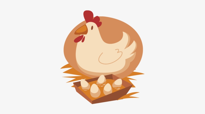 Kids Hen & Eggs Wall Sticker - Dibujo Gallina Y Huevo, transparent png #3777150