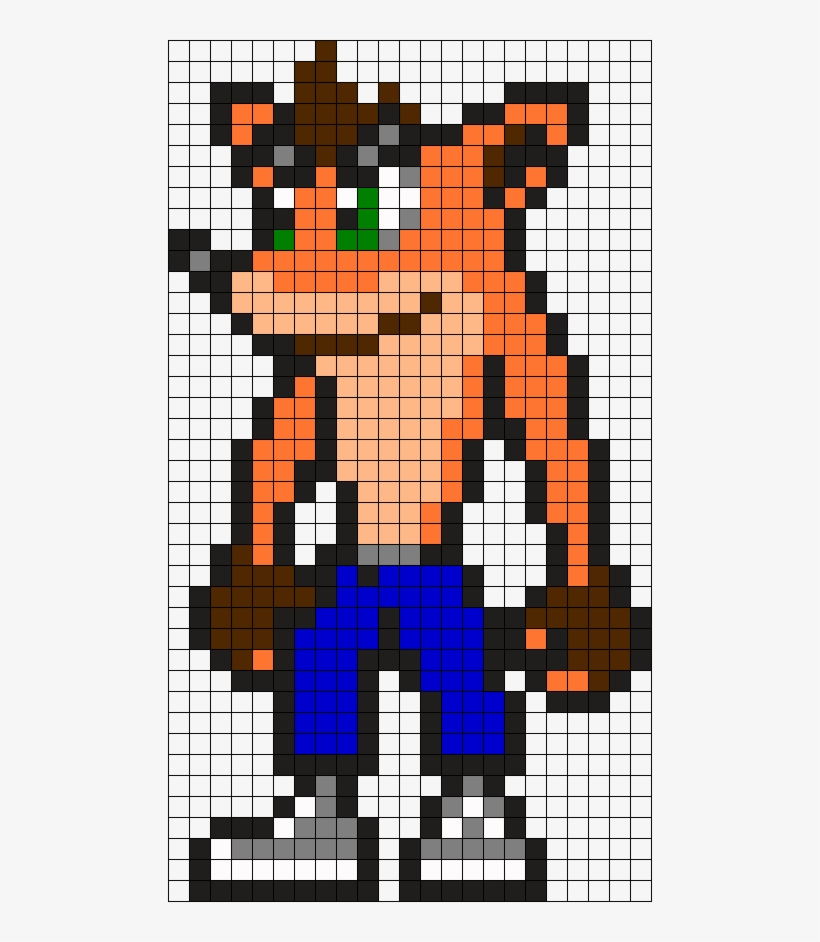 Crash Bandicoot Perler Bead Pattern, transparent png #3777577