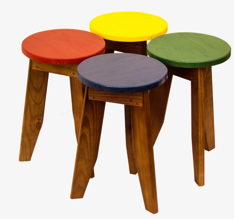 Banquetas De Madeira Ms Colors - Bar Stool, transparent png #3777641