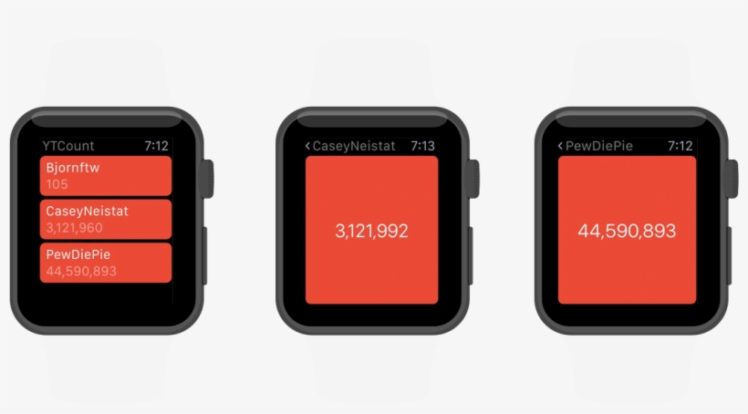 Ytcount Apple Watch - Watch, transparent png #3778003