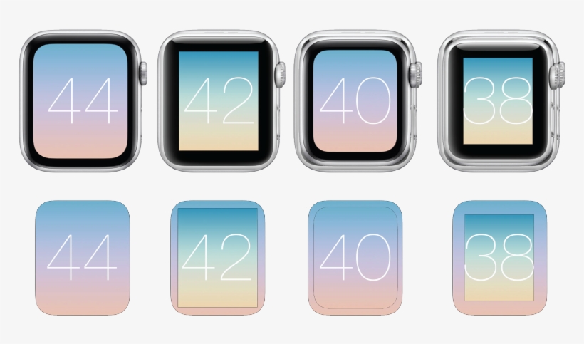 Apple Watch Case Sizes Compared To 44mm Series - Apple Watch Series 4, transparent png #3778027