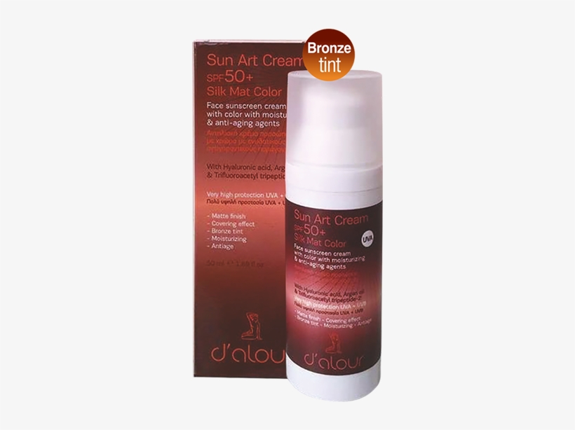 Sun Art Cream Spf 50 Silk Mat Color Bronze Tint - Bronze, transparent png #3779628