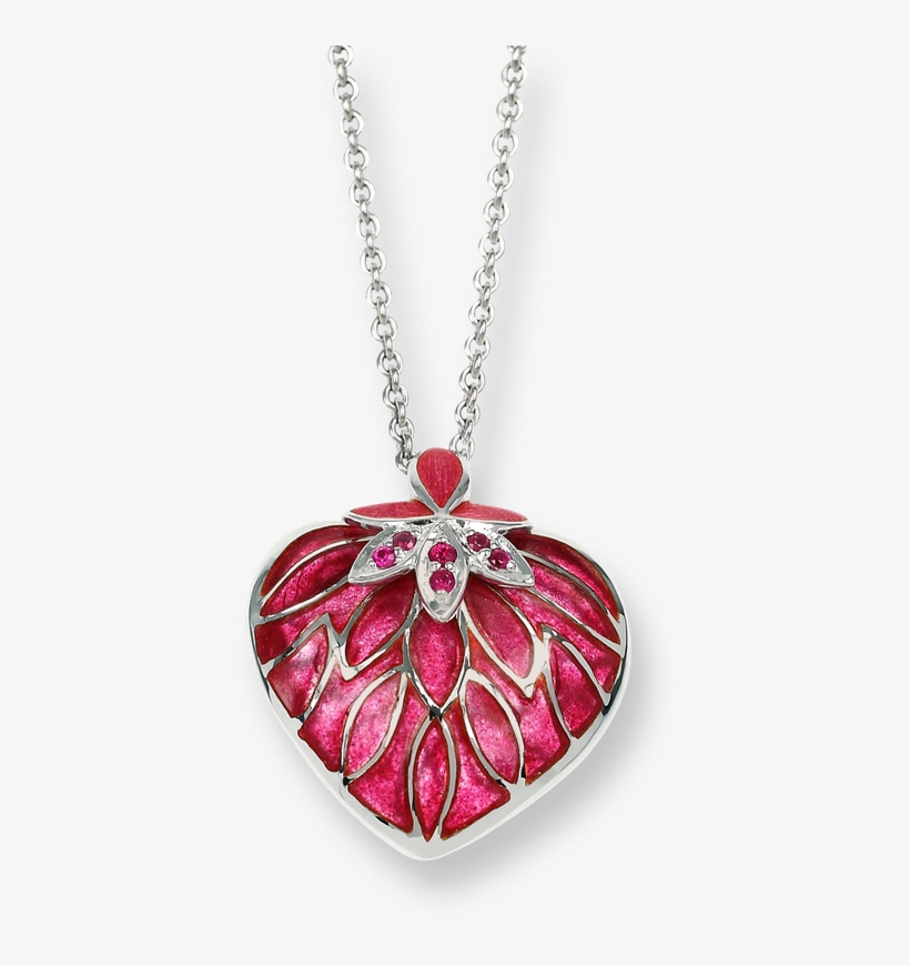 Nicole Barr Designs Sterling Silver Heart Necklace-red - Nicole Barr Heart Necklace Red Ruby Large, transparent png #3780480