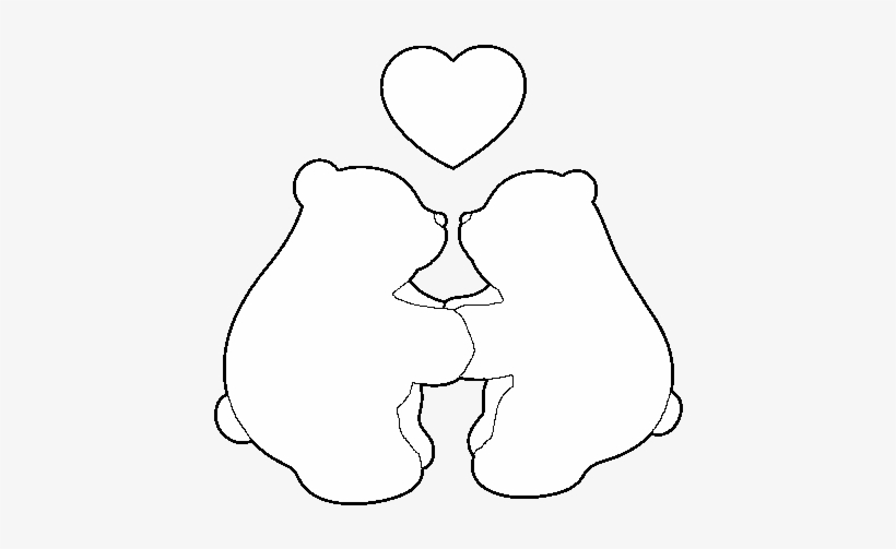 Dibujo De Osos Polares Enamorados Para Colorear - Oso Y Panda Enamorados, transparent png #3780537