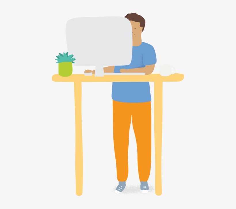 Person Standing Using A Computer - Person, transparent png #3780826