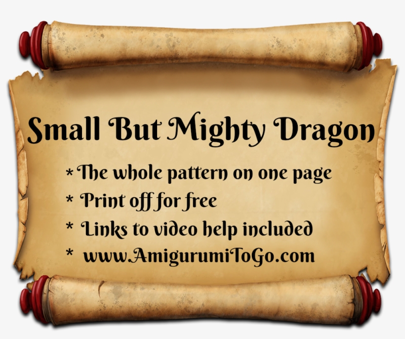 Small But Mighty Dragon Printable Pattern On One Page - Knights Scroll, transparent png #3781908