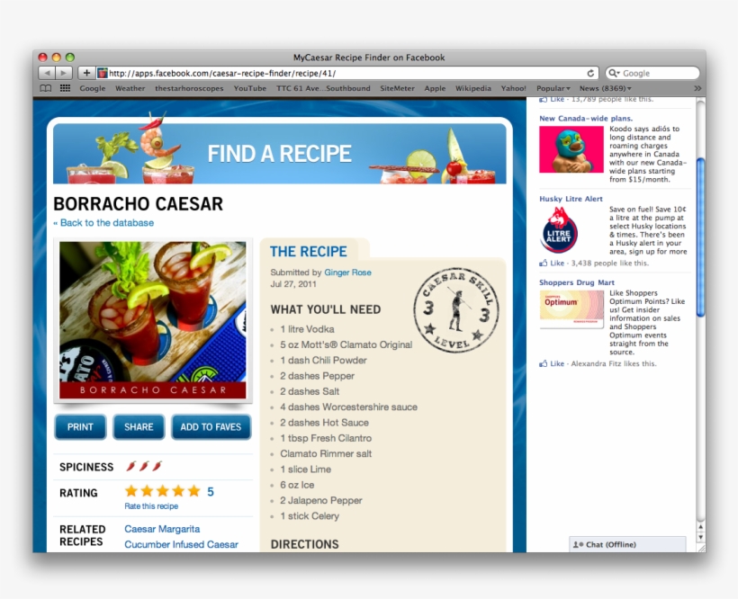 Here It Is Folks, My Caesar With A Kick, The Borracho - Demi Moore Bush, transparent png #3782849