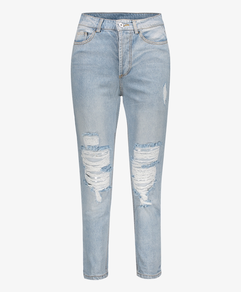 Bleach Wash Ripped Jeans - Clothing, transparent png #3783663