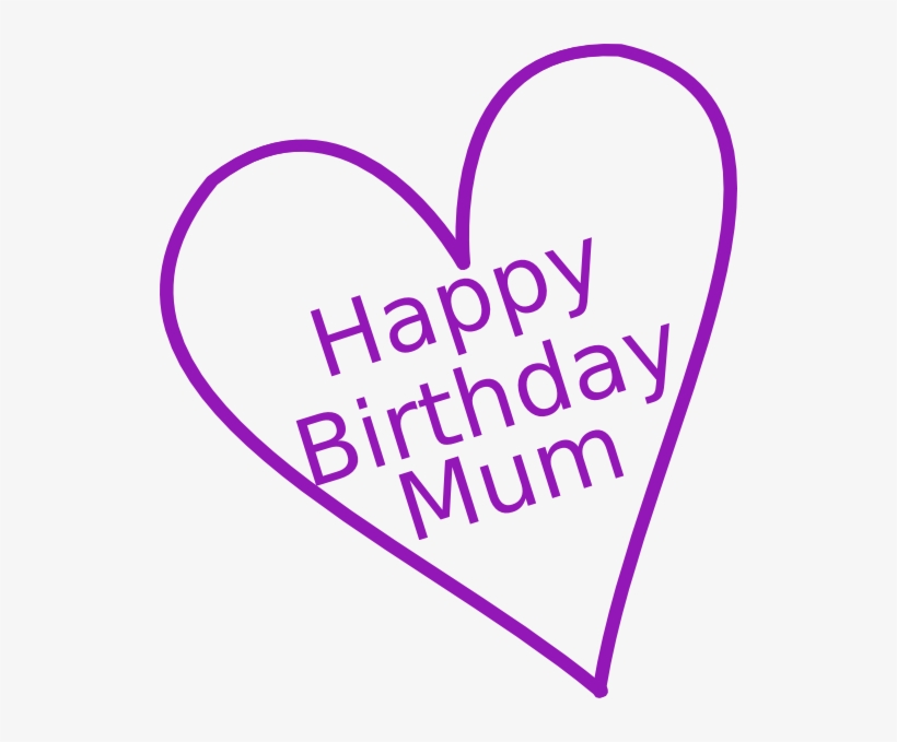 Happy Birthday Mum Clip Art At Clker - Happy Birthday Mum Purple, transparent png #3787007